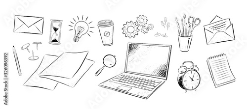 Vector illustration set of office supplies