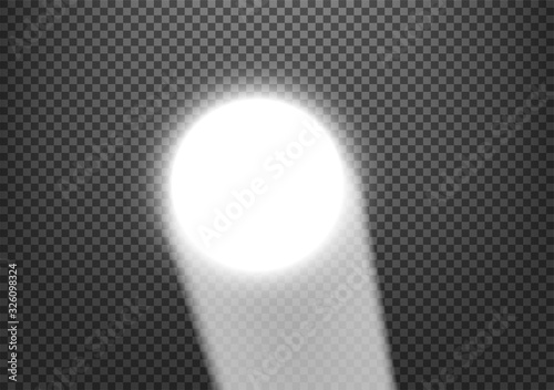 Beam of projector vector illustration on transparent