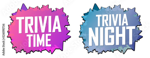 Set Trivia banners design template, vector illustration