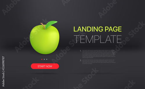 Promo landing page template with sample text and button