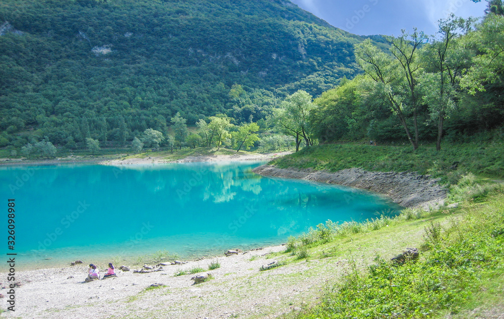 amazing lake in Italy called Tenno, lago di Tenno in Trentino