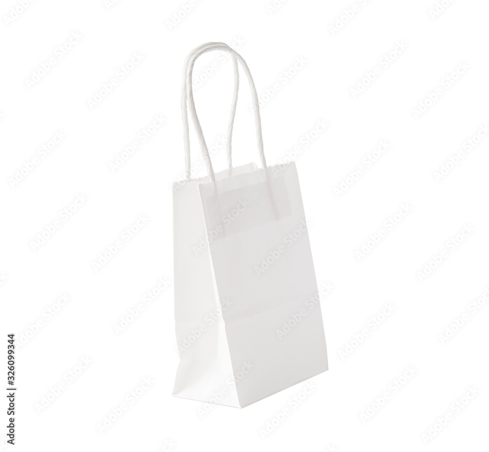 paper bag with handles isolated on white background paper bag with handles isolated on white background