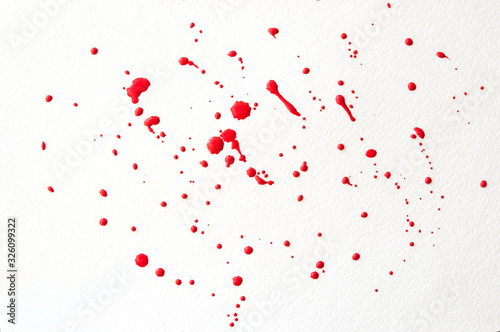 Wallpaper Mural drops of red paint on a white background Torontodigital.ca