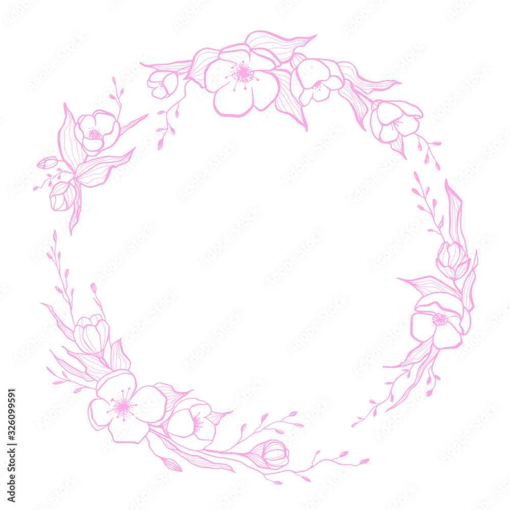 Pink floral wreath