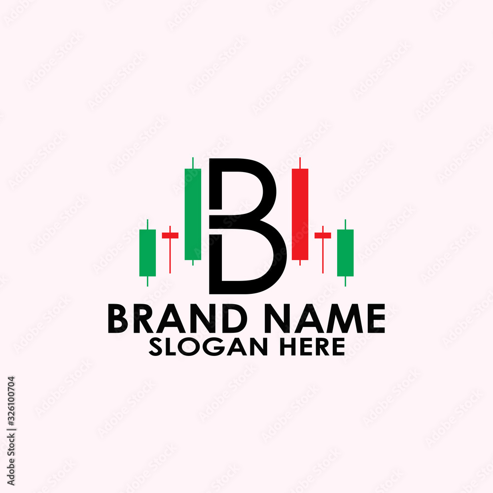 logo letter b candel trading vector design