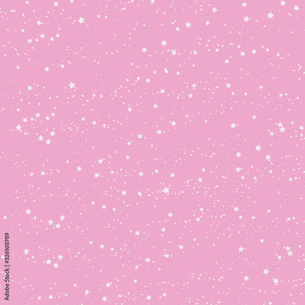 Abstract white stars and dots texture on the soft pink background