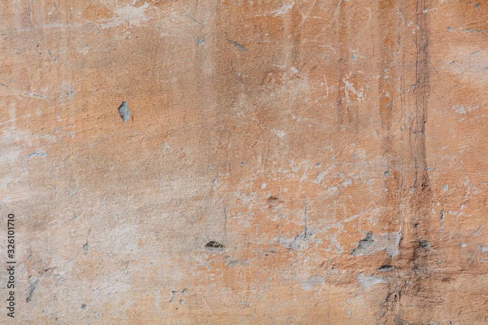 Close up shot of surface of old wall texture for background or devices wallpapers. Abstract design, usual, natural materials. Detailed grungy artwork. Copyspace, advertisement. Vintage style.