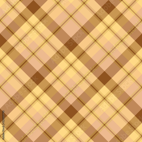 Seamless pattern in fine autumn brown and yellow colors for plaid, fabric, textile, clothes, tablecloth and other things. Vector image. 2