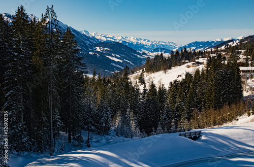 Beautiful alpine winter wonderland at Flachau, Salzburg, Austria