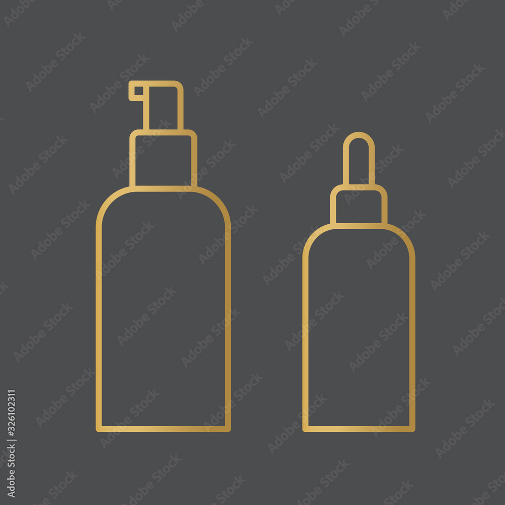 luxury golden cream cosmetic bottle icon- vector illustration luxury golden cream cosmetic bottle icon- vector illustration