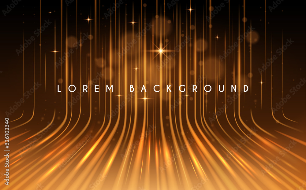 Abstract gold light lines background