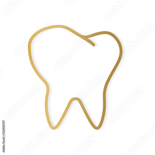 golden tooth icon- vector illustration