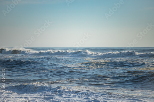 Endless ocean landcape. Waves on the water. © Liana