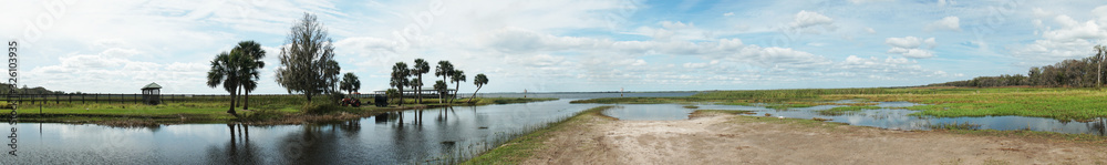 Lake Tohopekalag at St Cloud Florida showing landing area for airboats and other vessels Lake Tohopekalag at St Cloud Florida showing landing area for airboats and other vessels