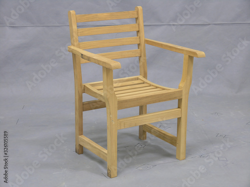 Classy and Modern Luxury Wooden Stainless Steel Loom Chair for Home Interiors Furniture in Isolated Background