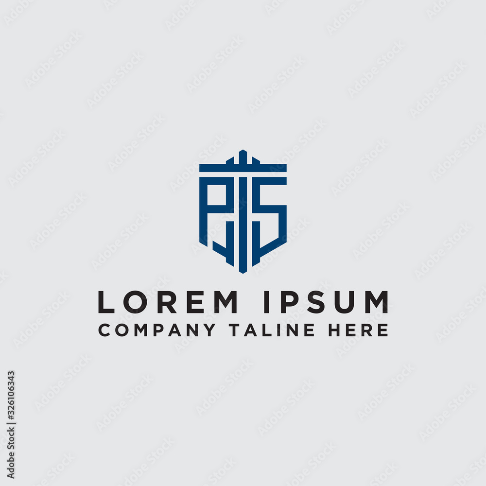 Fototapeta premium Inspiring company logo design from the initial letters of the PS logo icon. -Vectors