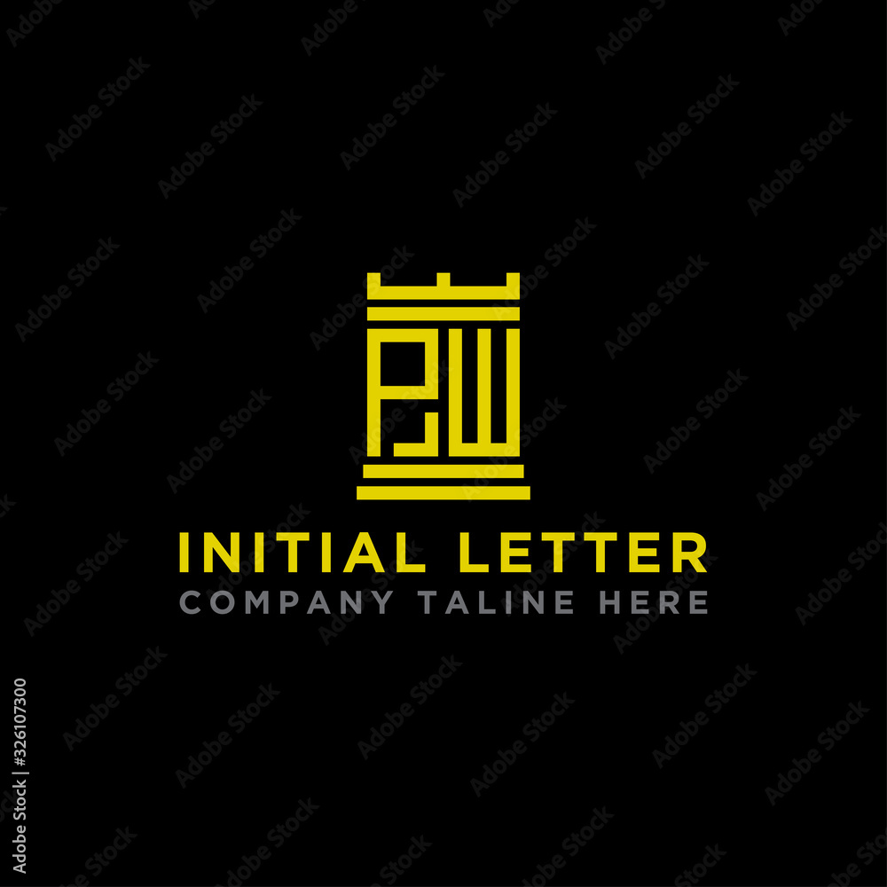 Inspiring company logo design from the initial letters of the PW logo icon. -Vectors