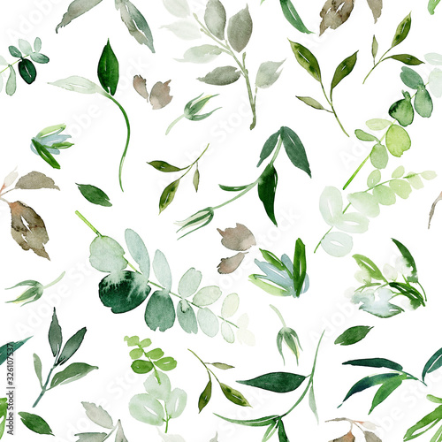 Wallpaper Mural Seamless Christmas pattern with winter watercolor trees Torontodigital.ca
