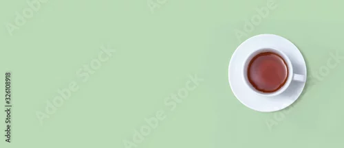 Panel kuchenny z motywem A cup of tea overhead view - flat lay