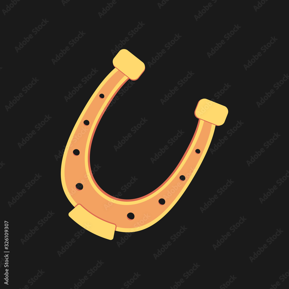 Golden horseshoes vector collection in flat style. lucky St. Patrick's day symbol. Golden horseshoes vector collection in flat style. lucky St. Patrick's day symbol.