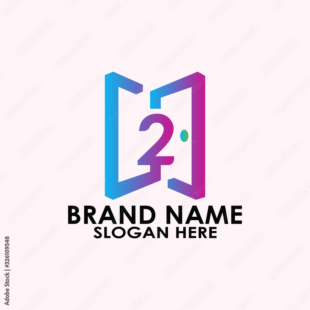 logo number two with window and door vector design logo number two with window and door vector design