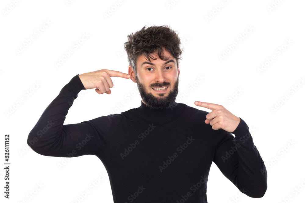 Young man in black Young man in black
