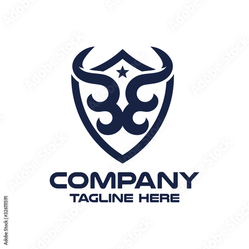 Modern bull and letter B logo.Vector illustration.