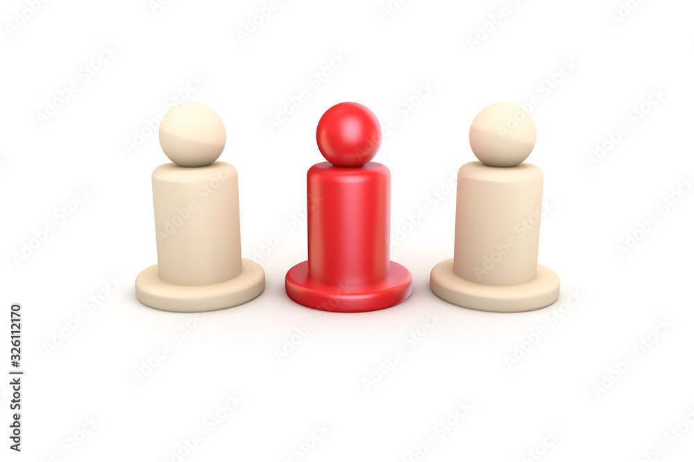 3D Rendering Standing Out Leadership Concept of Piece 3D Rendering Standing Out Leadership Concept of Piece