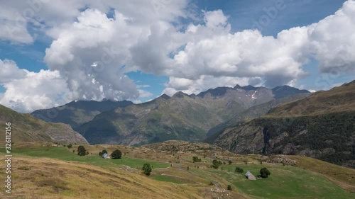 Time lapse with clouds above Saugue plateau area between Gedre and Gavarnie. Pyrenees, France.   photo