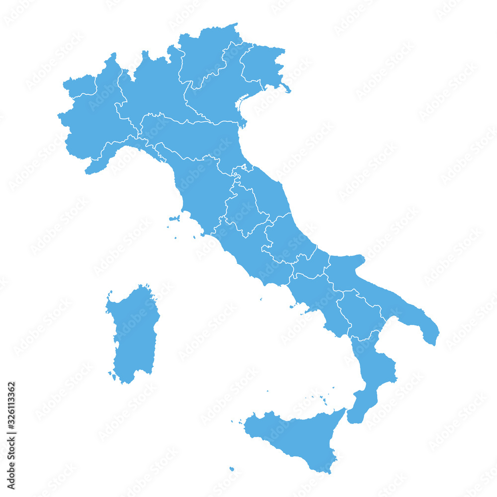 Vector map of Italy with administrative divisions