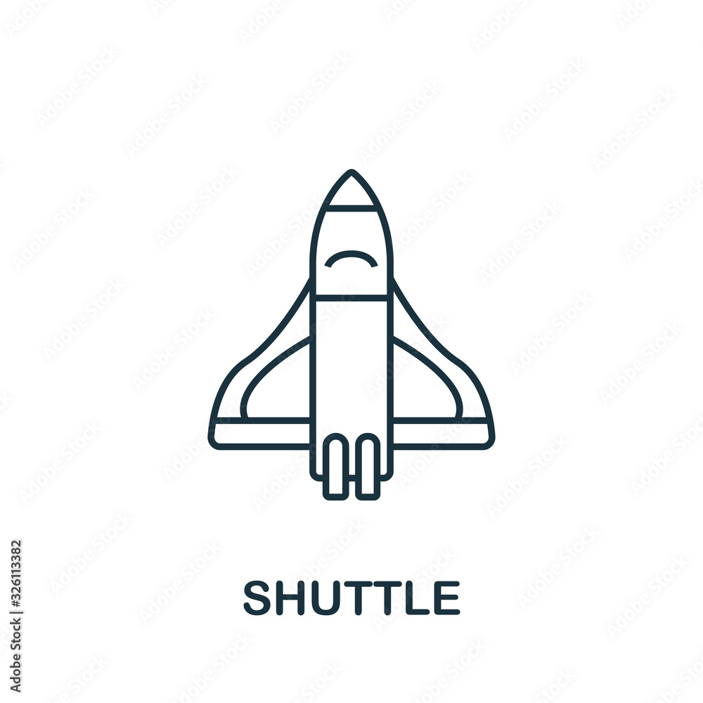 Shuttle icon from usa collection. Simple line Shuttle icon for templates, web design and infographics Shuttle icon from usa collection. Simple line Shuttle icon for templates, web design and infographics