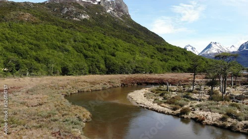 Following the river curve in Valle Carbajal Tierra del Fuego, Argentina photo