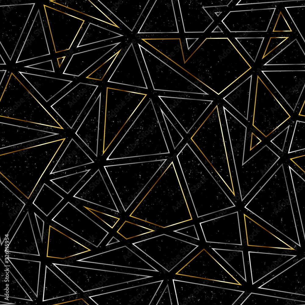 Gold color triangle pattern with grunge effect