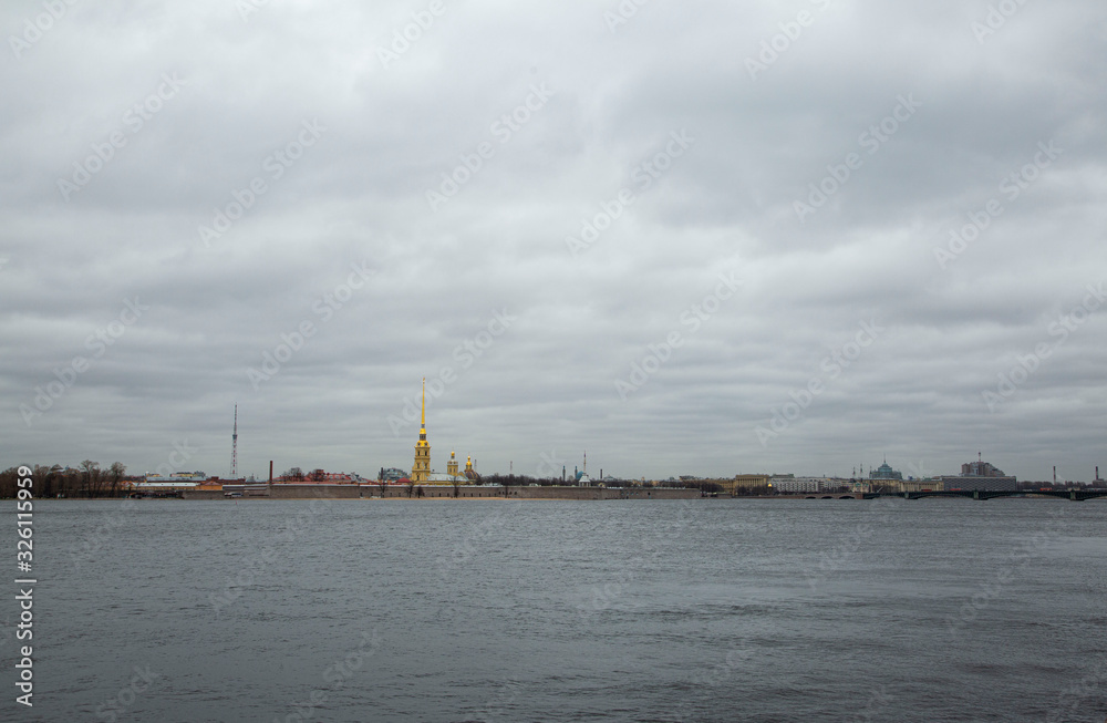 Peter and Paul Fortress on Zayachiy Island, St. Petersburg, Russia.