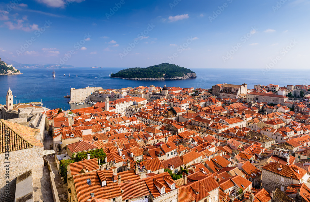 Sightseeing of Croatia. Dubrovnik cityscape. Dubrovnik old town, a beautiful summer view, Dalmatia region
