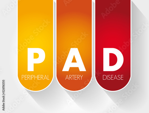 PAD - Peripheral Artery Disease acronym, health concept background