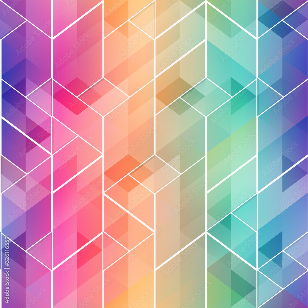 Rainbow color mosaic seamless pattern