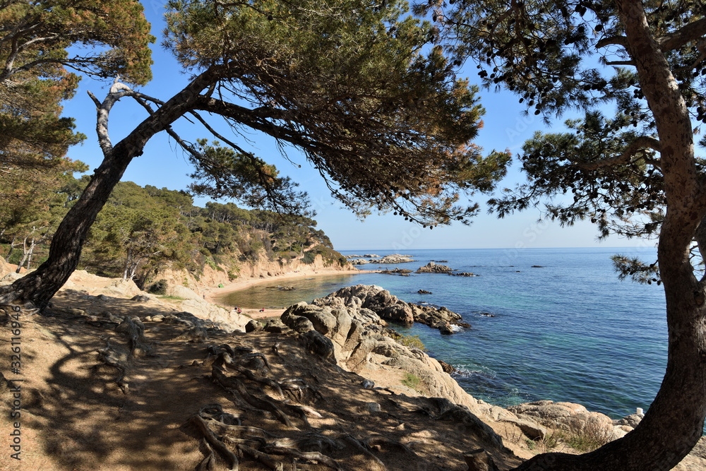 Cala Estreta beach in Palamos, Costa Brava, Girona province, Catalonia, Spain Cala Estreta beach in Palamos, Costa Brava, Girona province, Catalonia, Spain