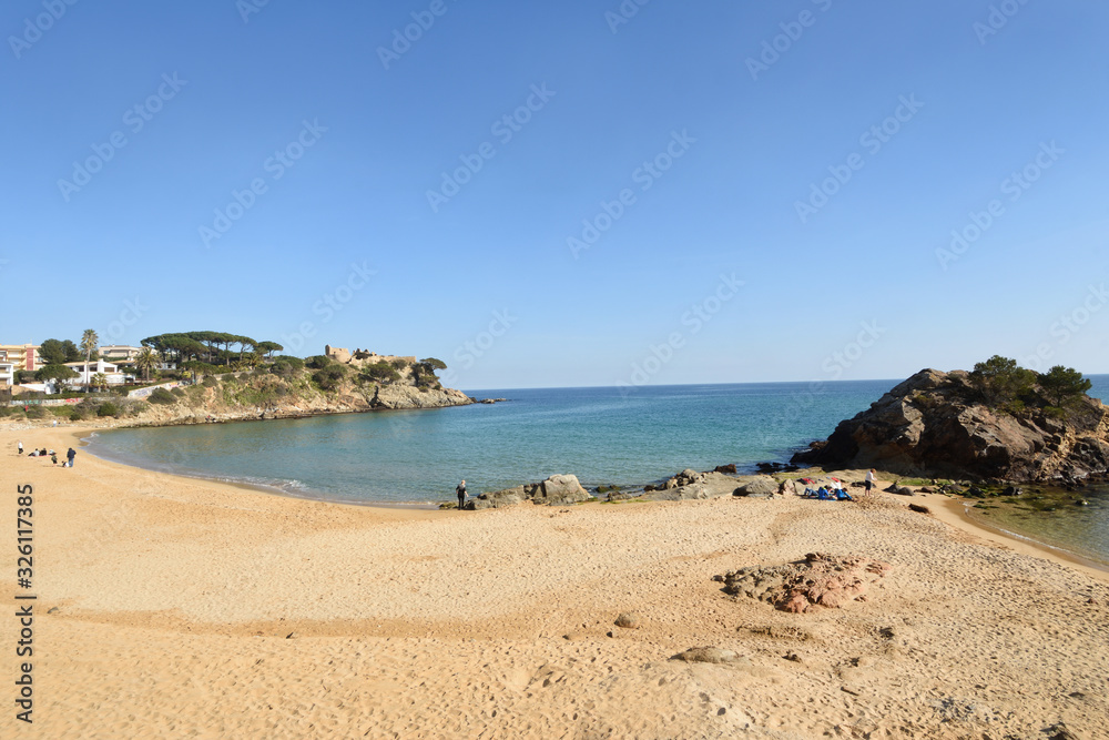La Fosca beach in Palamos, Costa Brava, Girona province, Catalonia, Spain