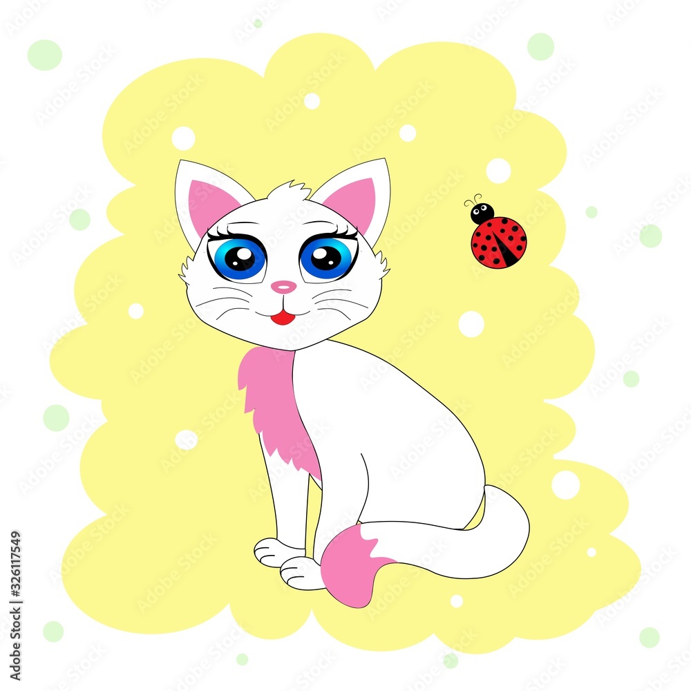 cute cat illustration vector nursery decor cute cat illustration vector nursery decor