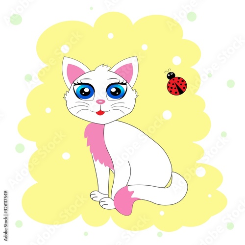 cute cat illustration vector nursery decor