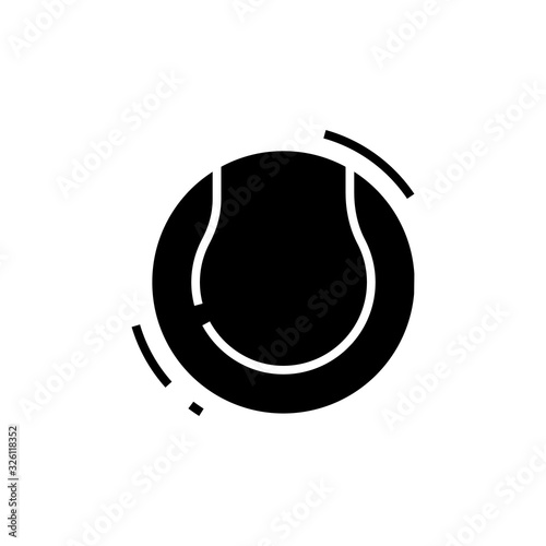 Ball black icon, concept illustration, vector flat symbol, glyph sign.