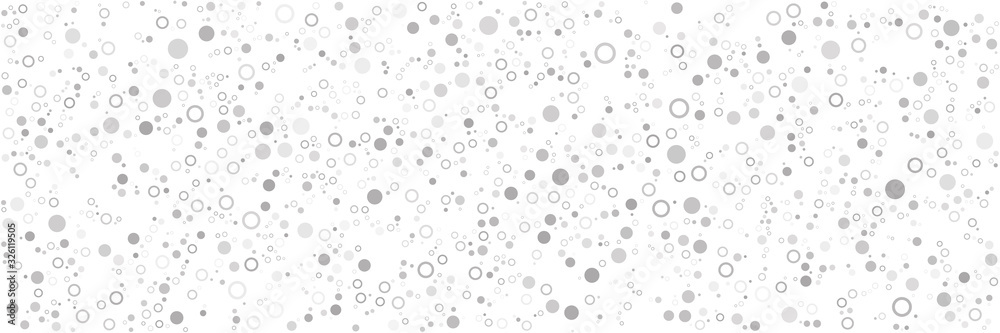 Black white dot circle pattern wide banner background