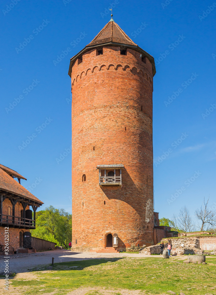 Beautiful view of medieval Turaida castle at Gauja river valley, Sigulda, Latvia