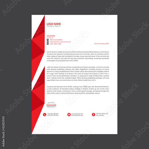 Creative Letterhead Template Design Vector and Company Letterhead Template Design