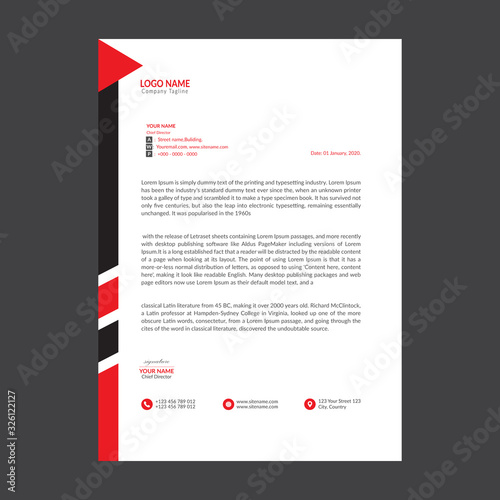 Creative Letterhead Template Design Vector and Company Letterhead Template Design