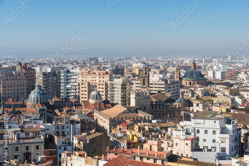 Valencia - Aerial view of valencia including la lonja and central market  © majonit