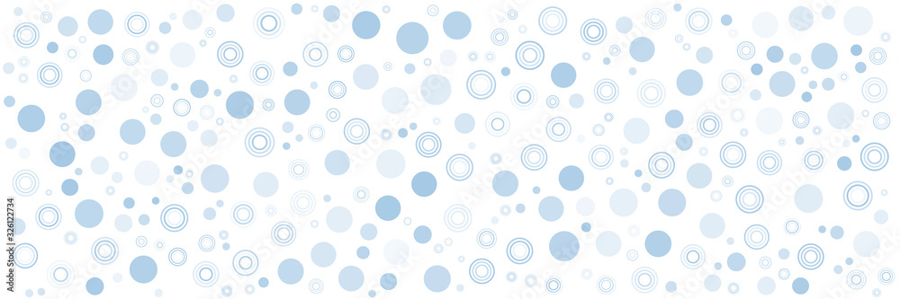 Blue Circle Polka Dots Wide Banner Background