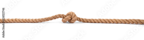 Strong Rope with a Knot on white Background