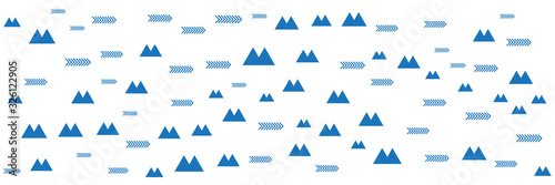 Blue mountain memphis pattern background for wide banner